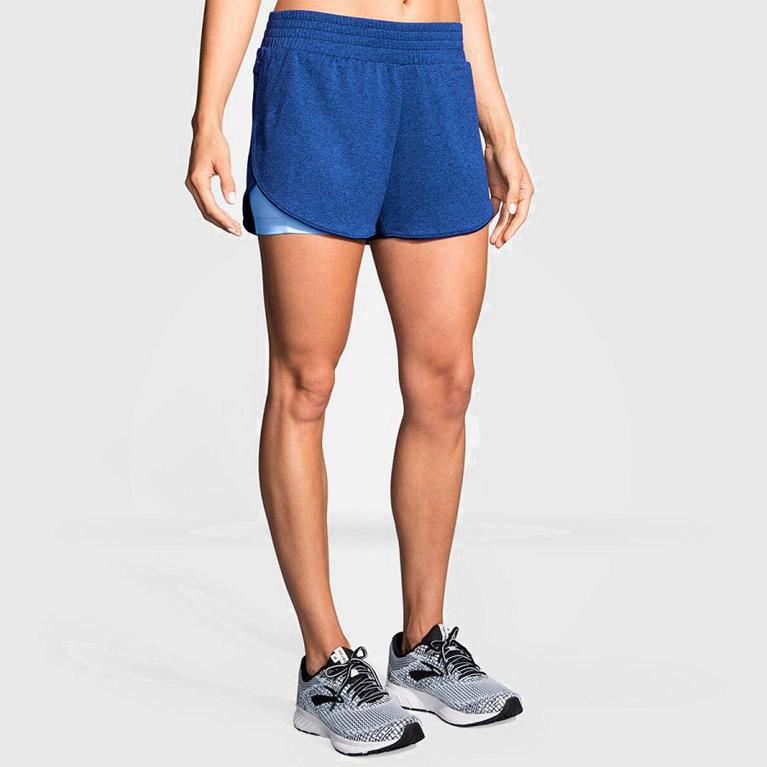 Brooks Rep 3 2-In-1 Hardloopshorts voor Dames Blauw (ARBSQ-9501)